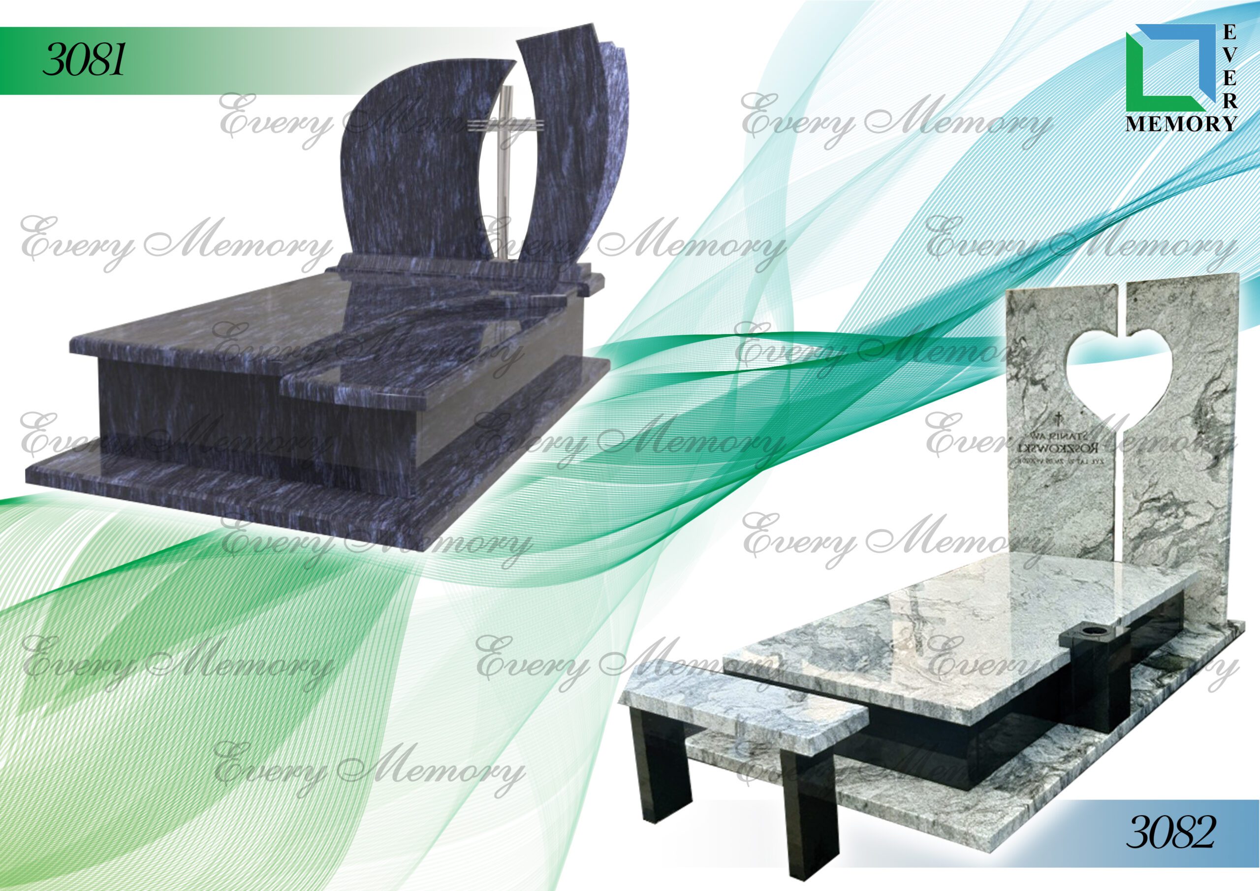 Гранітні пам’ятники європейського зразка — моделі 3081–3082