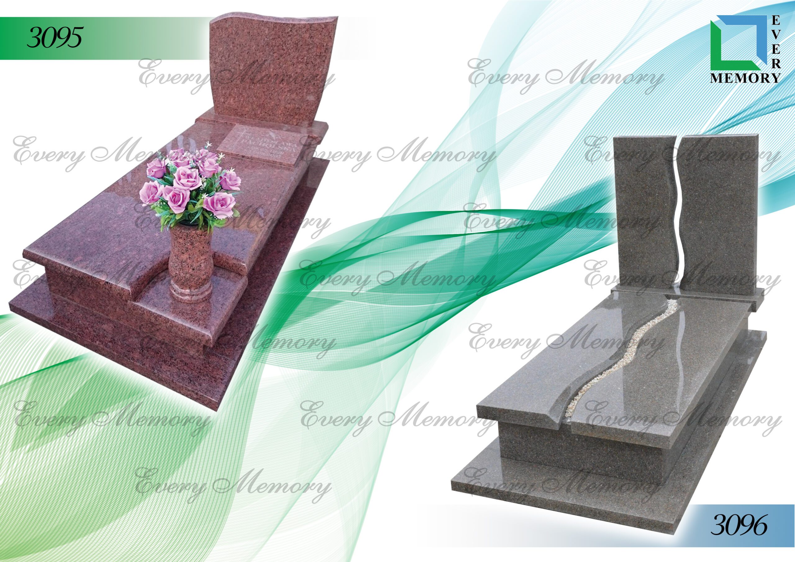 Гранітні пам’ятники європейського зразка — моделі 3095–3096