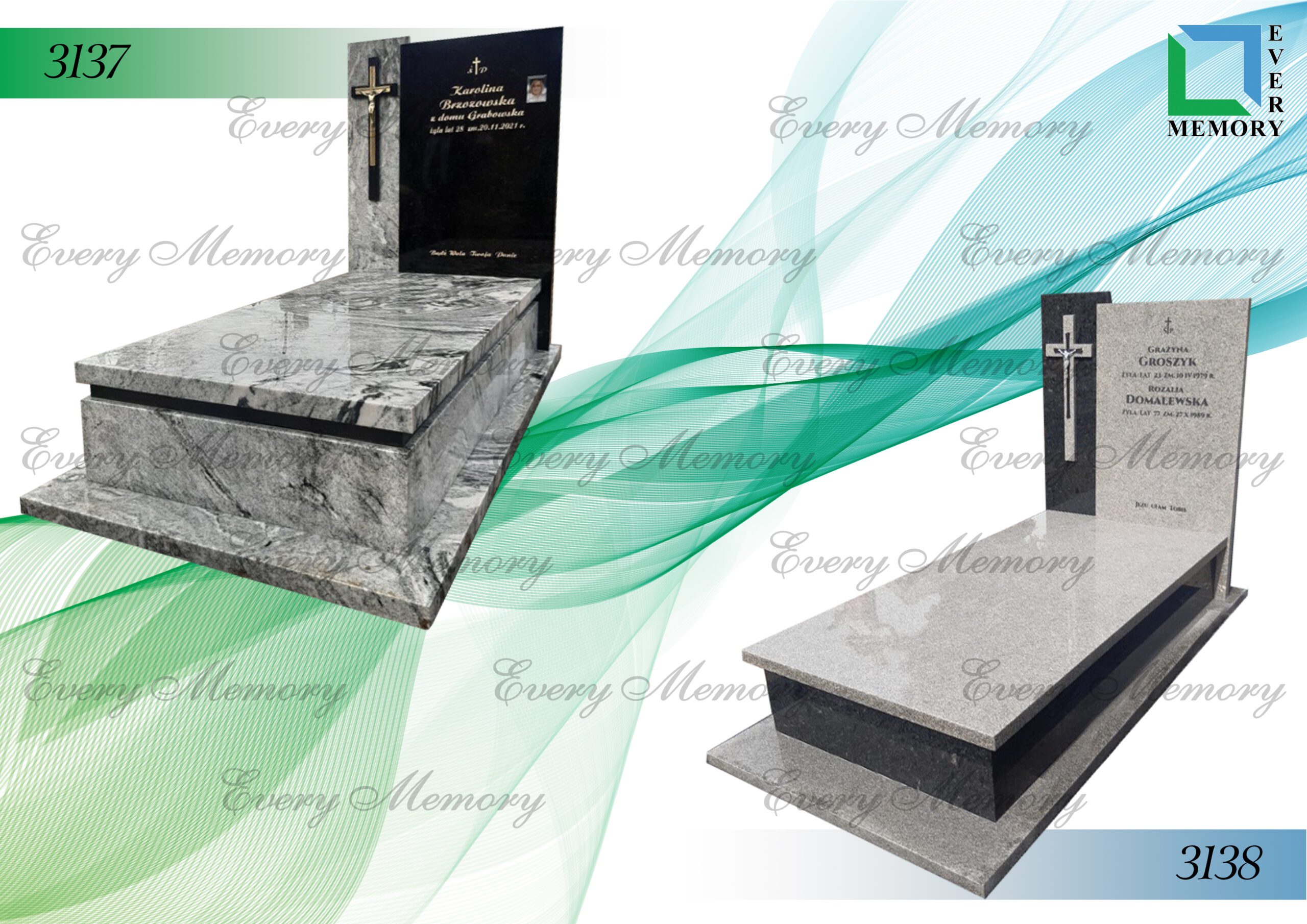 Гранітні пам’ятники європейського зразка — моделі 3137–3138