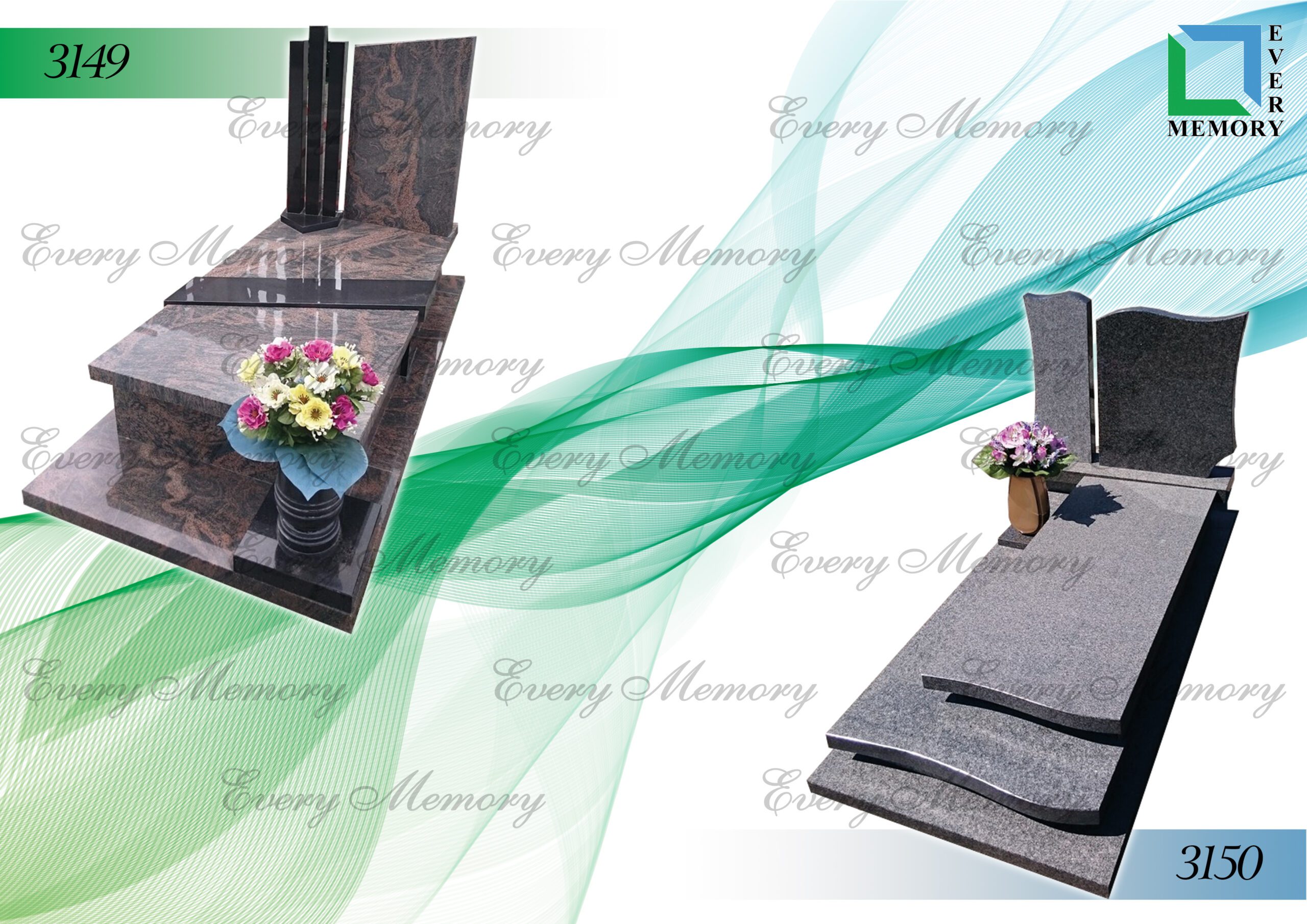 Гранітні пам’ятники європейського зразка — моделі 3149–3150