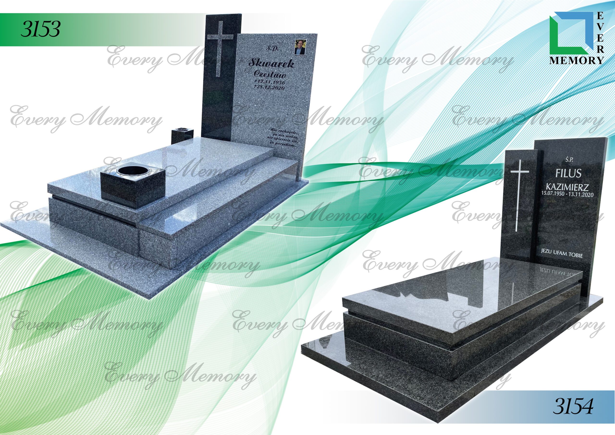 Гранітні пам’ятники європейського зразка — моделі 3153–3154