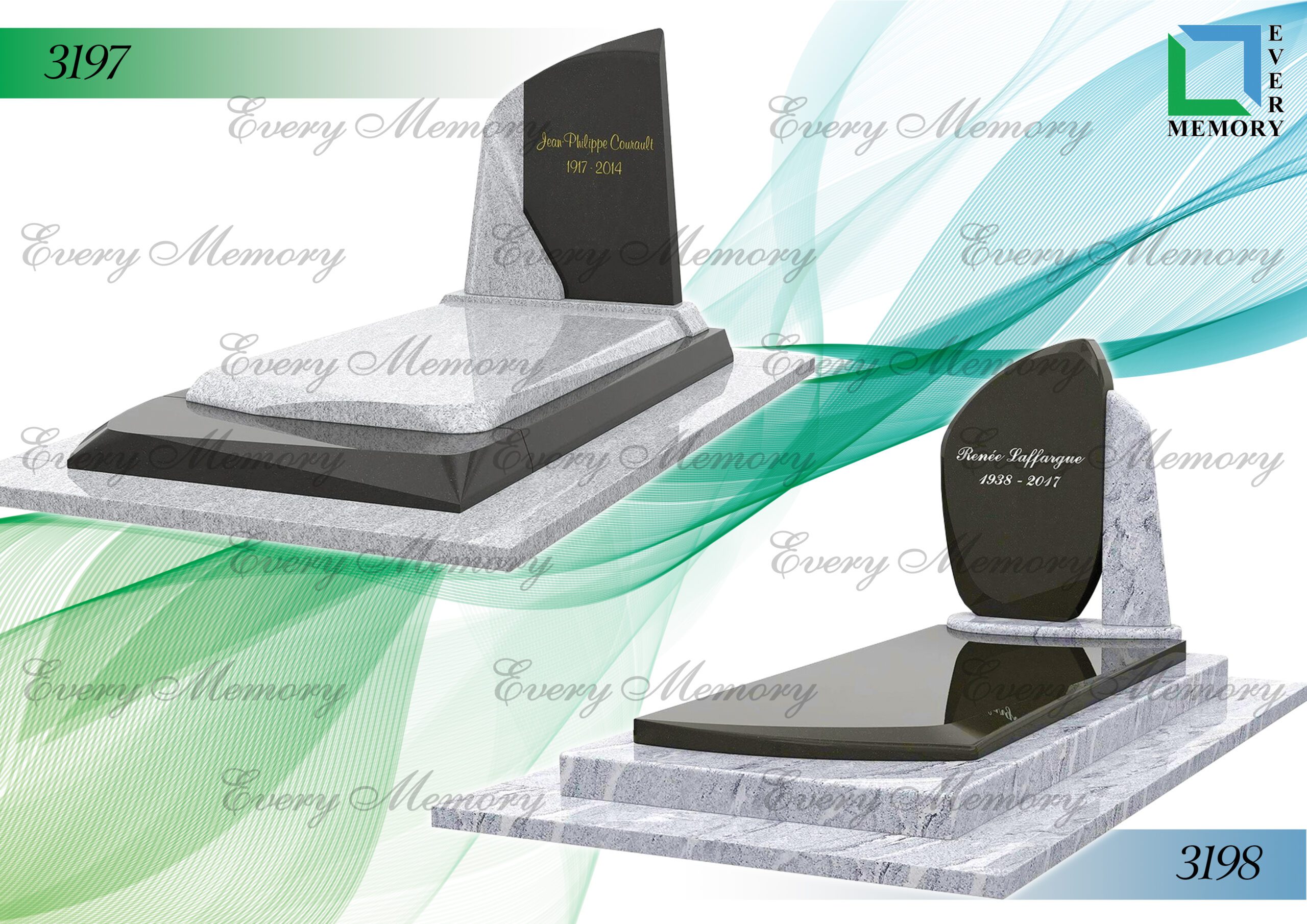 Гранітні пам’ятники європейського зразка — моделі 3197–3198