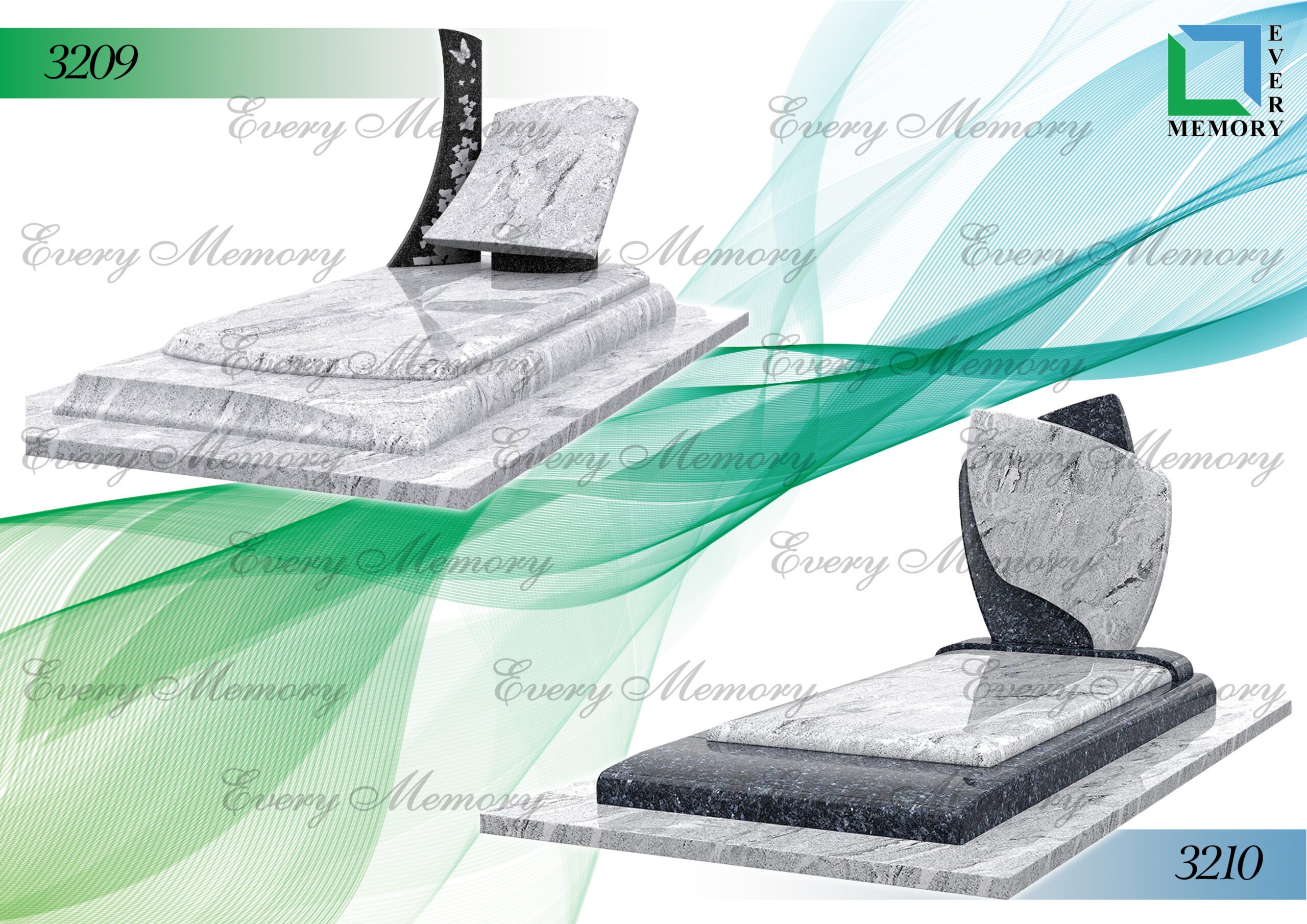 Гранітні пам’ятники європейського зразка — моделі 3209–3210