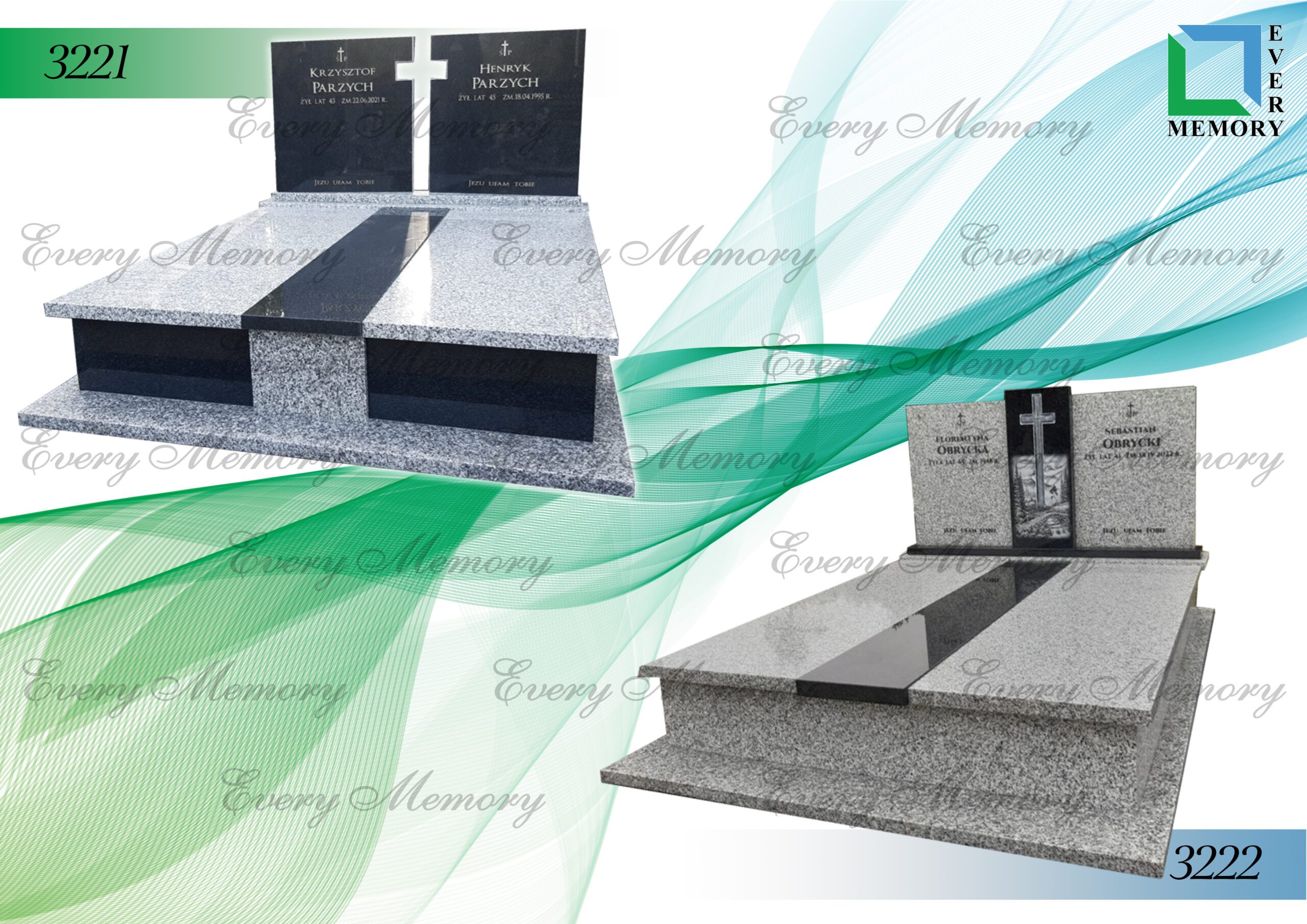 Гранітні пам’ятники європейського зразка — моделі 3221–3222
